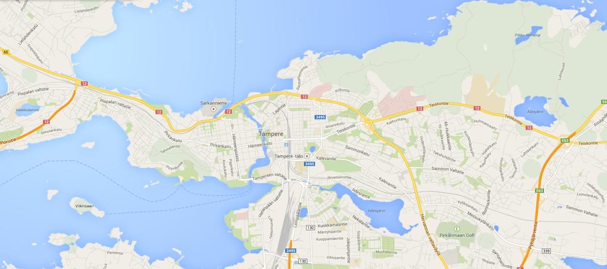 نقشہ کے tampere فن لینڈ