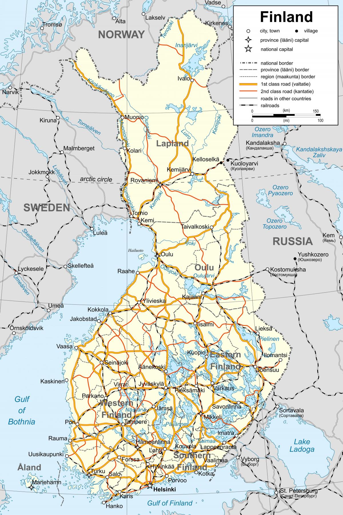 نقشہ فن لینڈ کے سیاسی