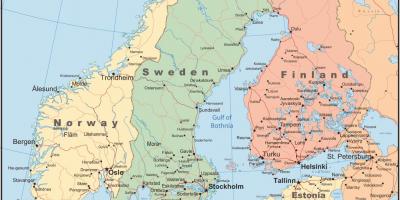 کا نقشہ فن لینڈ اور ارد گرد کے ممالک